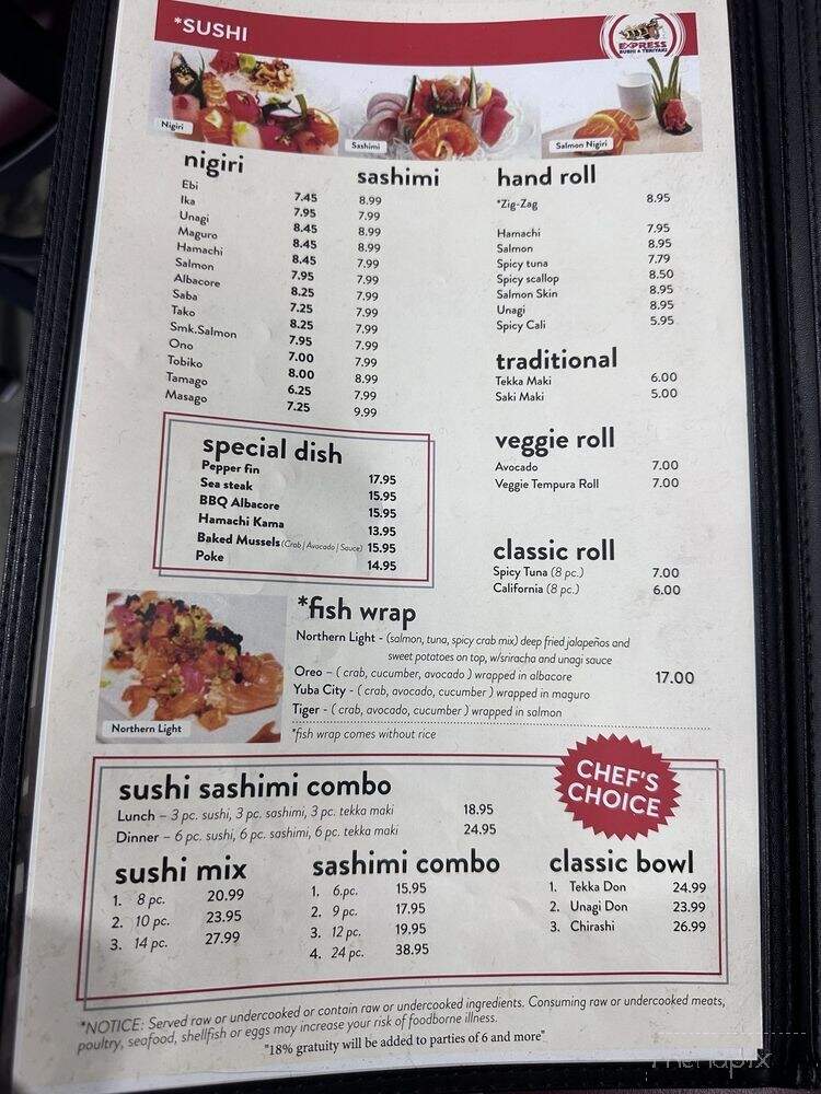 Express Sushi & Teriyaki - Rancho Cordova, CA menu_pic
