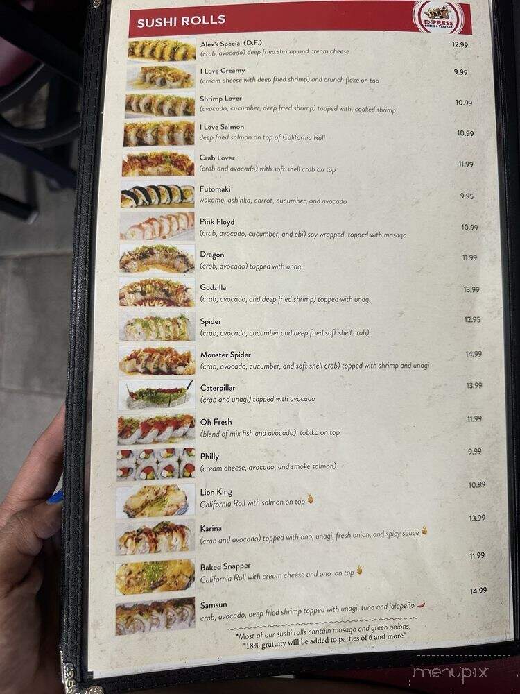 Express Sushi & Teriyaki - Rancho Cordova, CA menu_pic