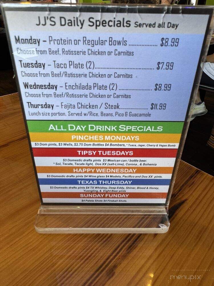 JJ's Taco Shop - North Richland Hills, TX menu_pic