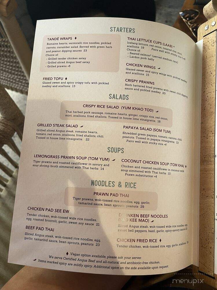 Tande Thai - The Colony, TX menu_pic
