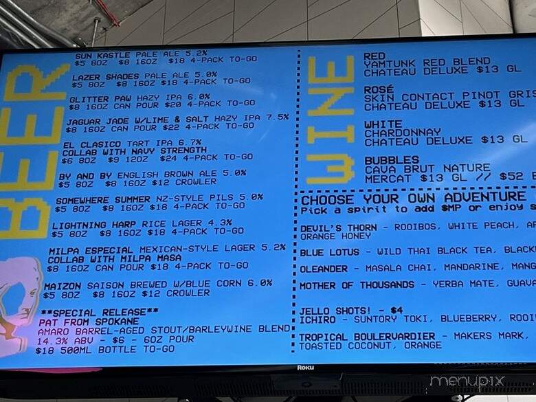 Here Today Brewery & Kitchen - Seattle, WA menu_pic