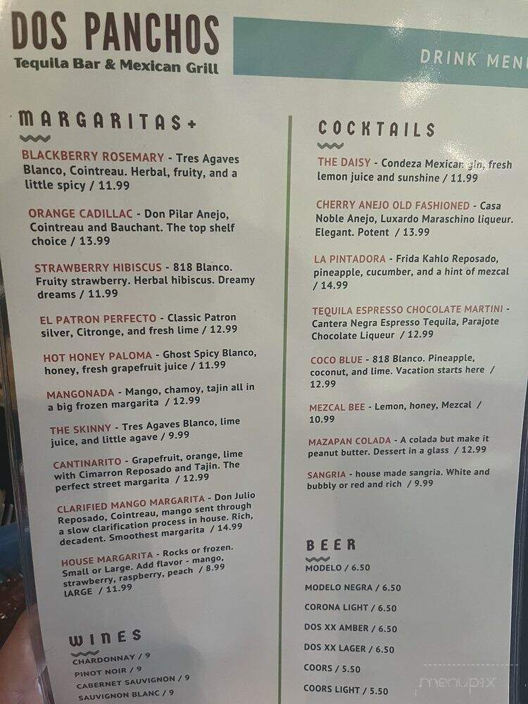 Dos Panchos Tequila Bar & Mexican Grill - Tulsa, OK menu_pic