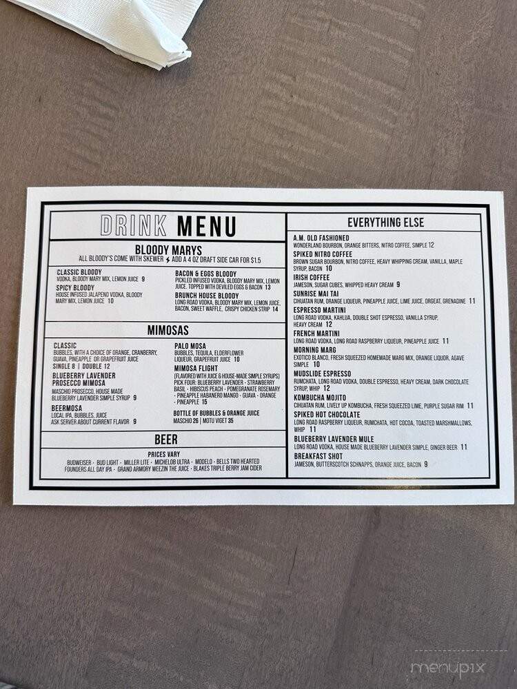 Brunch House - Grand Rapids, MI menu_pic