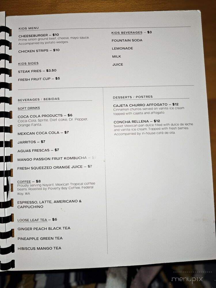 Vue Prime Mexican Steakhouse - Covington, WA menu_pic