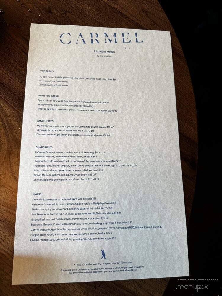 Carmel - Los Angeles, CA menu_pic