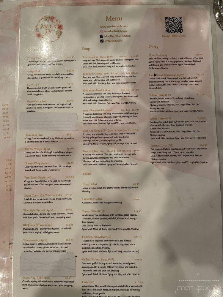 Mee Dee Thai Kitchen - Los Angeles, CA menu_pic