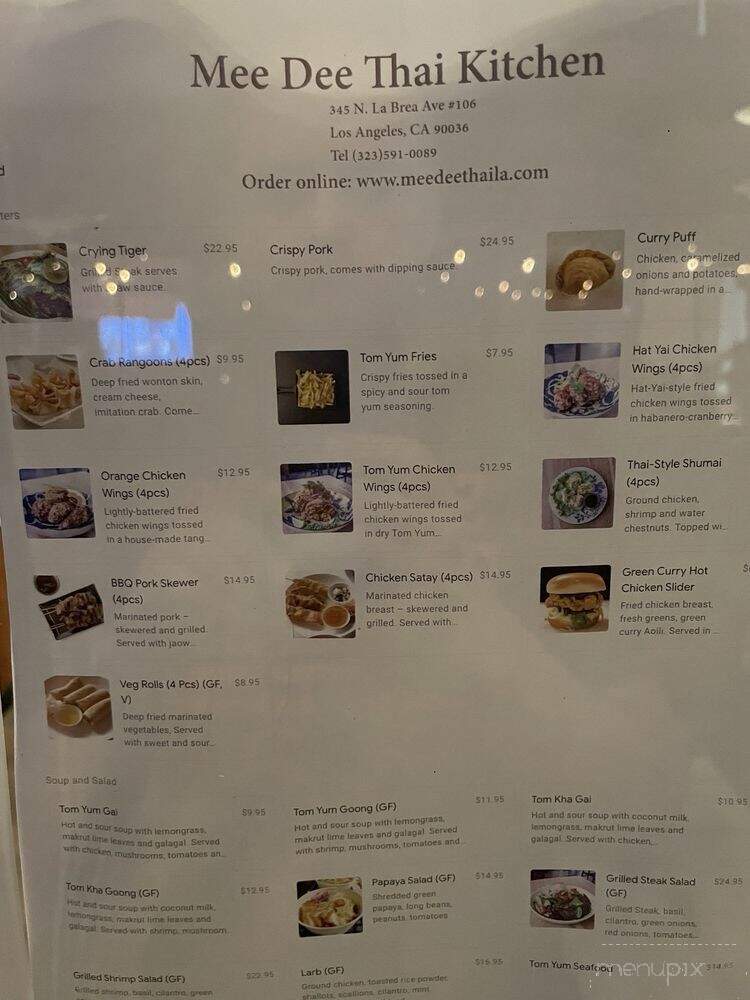 Mee Dee Thai Kitchen - Los Angeles, CA menu_pic