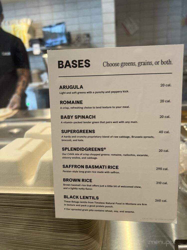 Cava - Los Angeles, CA menu_pic
