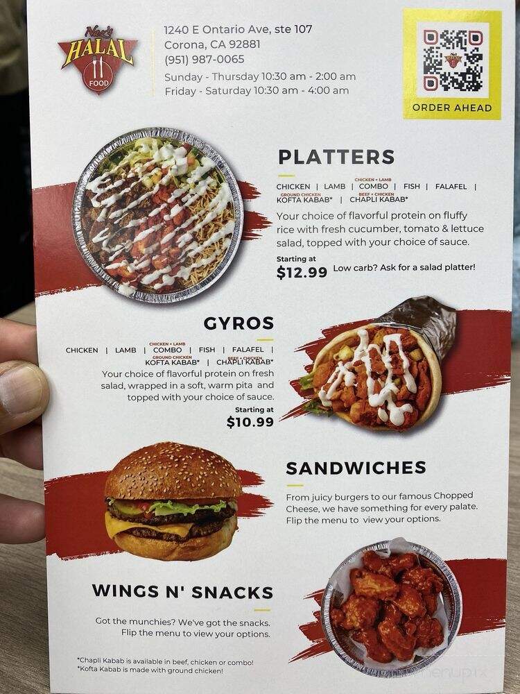 Naz's Halal Food - Corona, CA menu_pic