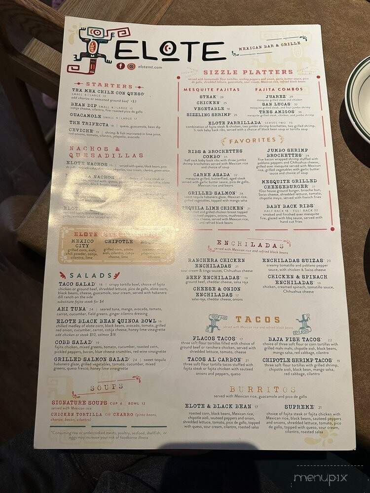 Elote Mexican Bar & Grille - Missoula, MT menu_pic