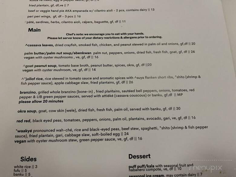 Gold Coast Ghal Kitchen - Seattle, WA menu_pic