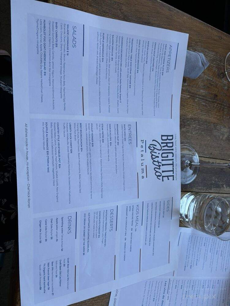 Brigitte Bistro - Petaluma, CA menu_pic