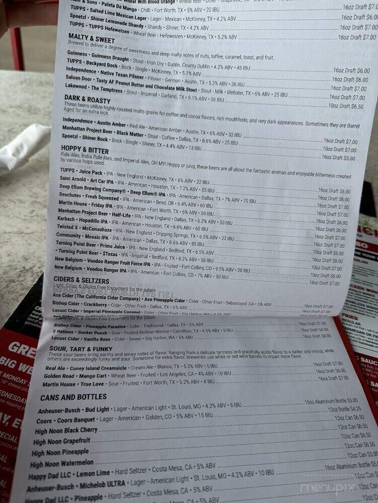 Parry's Pizzeria & Taphouse - Fort Worth, TX menu_pic