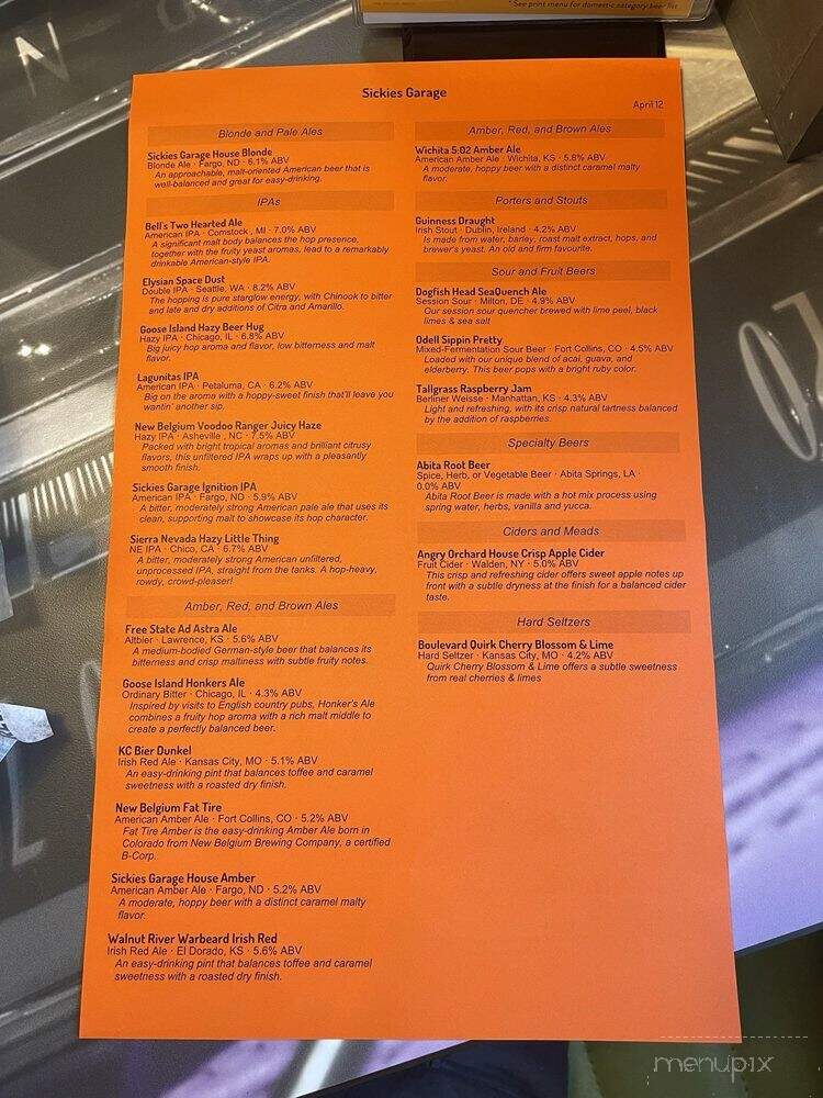 Sickies Garage Burgers & Brews - Wichita, KS