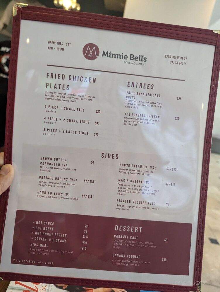 Minnie Bells Soul Movement - San Francisco, CA menu_pic
