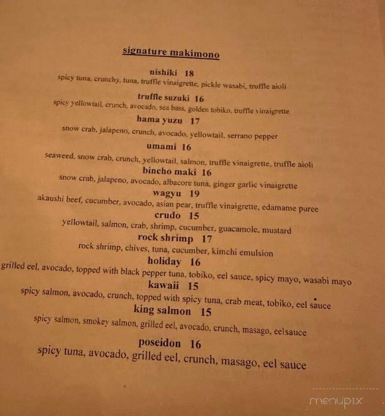 Nishiki Japanese Restaurant - Pearland, TX menu_pic