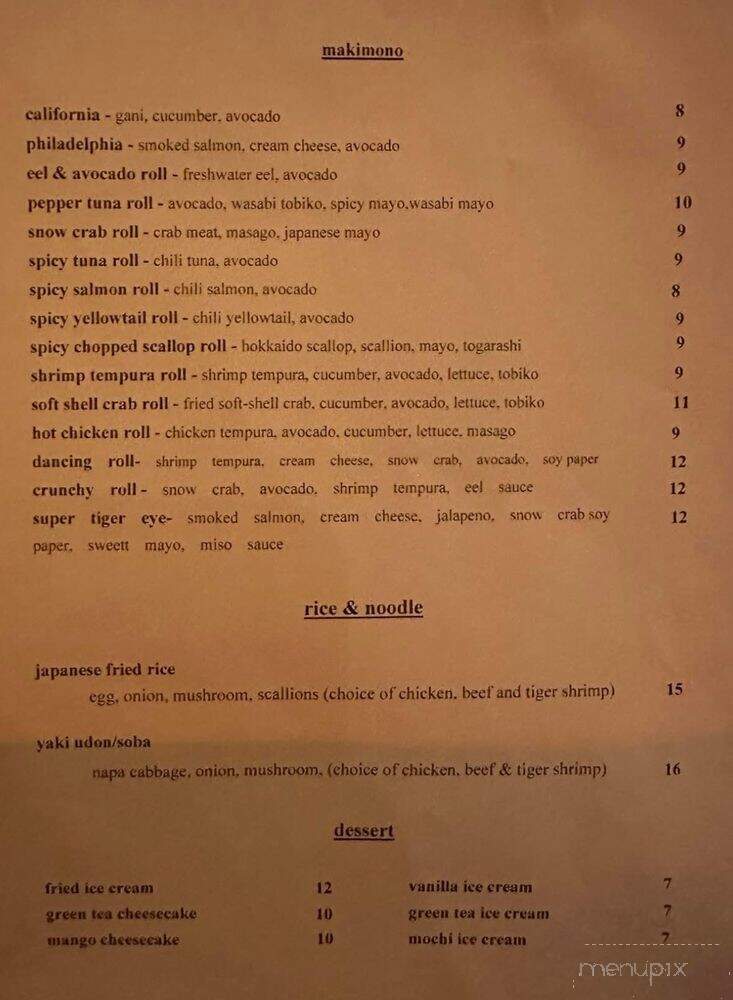 Nishiki Japanese Restaurant - Pearland, TX menu_pic