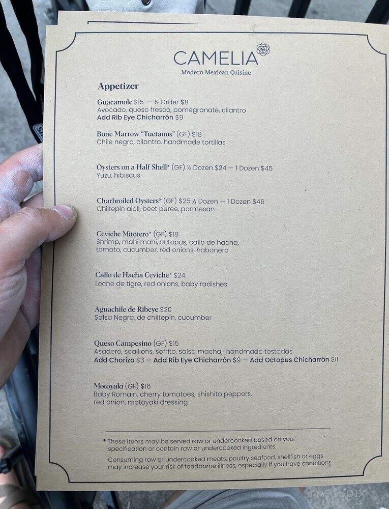 Camelia Modern Mexican Cuisine - Denver, CO menu_pic