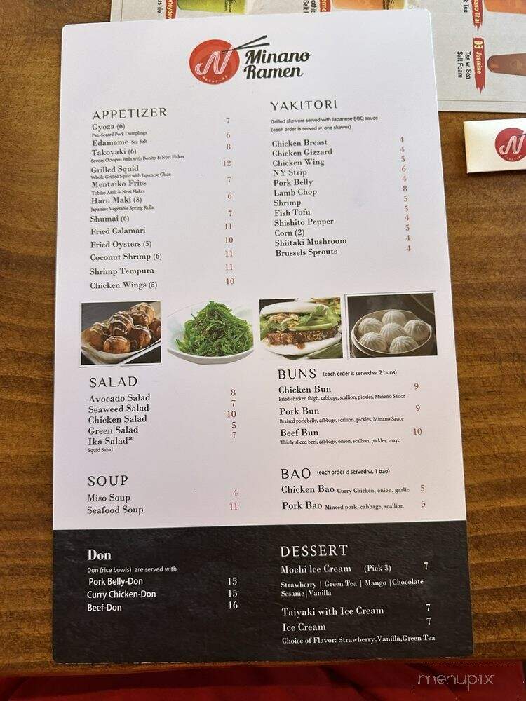 Minano Ramen - Tampa, FL menu_pic