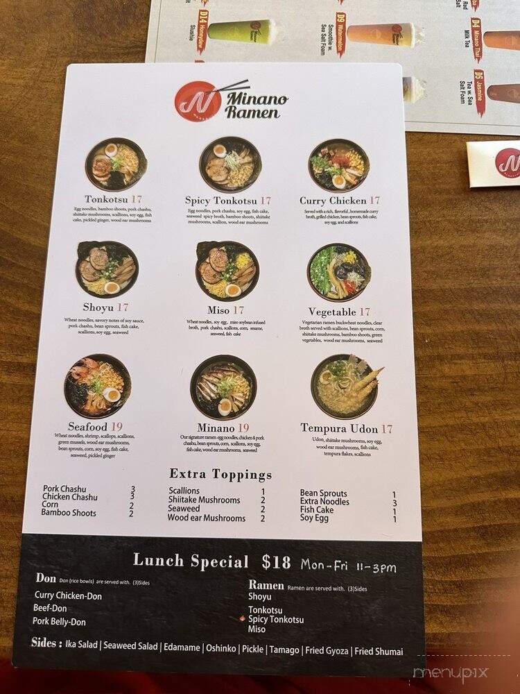 Minano Ramen - Tampa, FL menu_pic