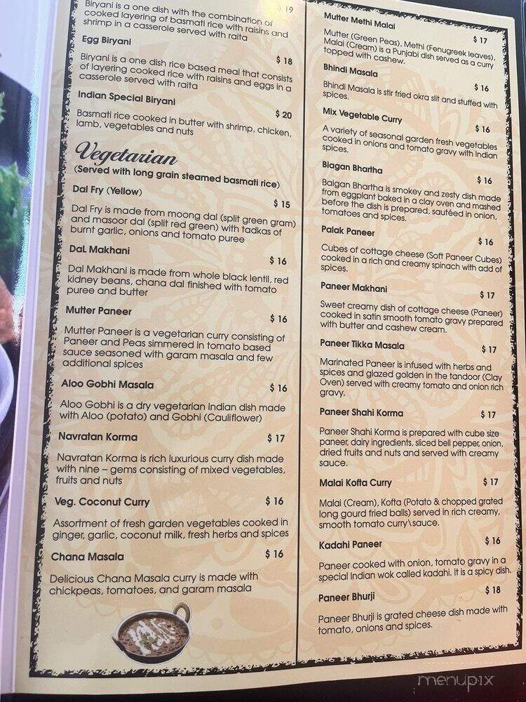 Curry Indian Cuisine - Gastonia, NC menu_pic