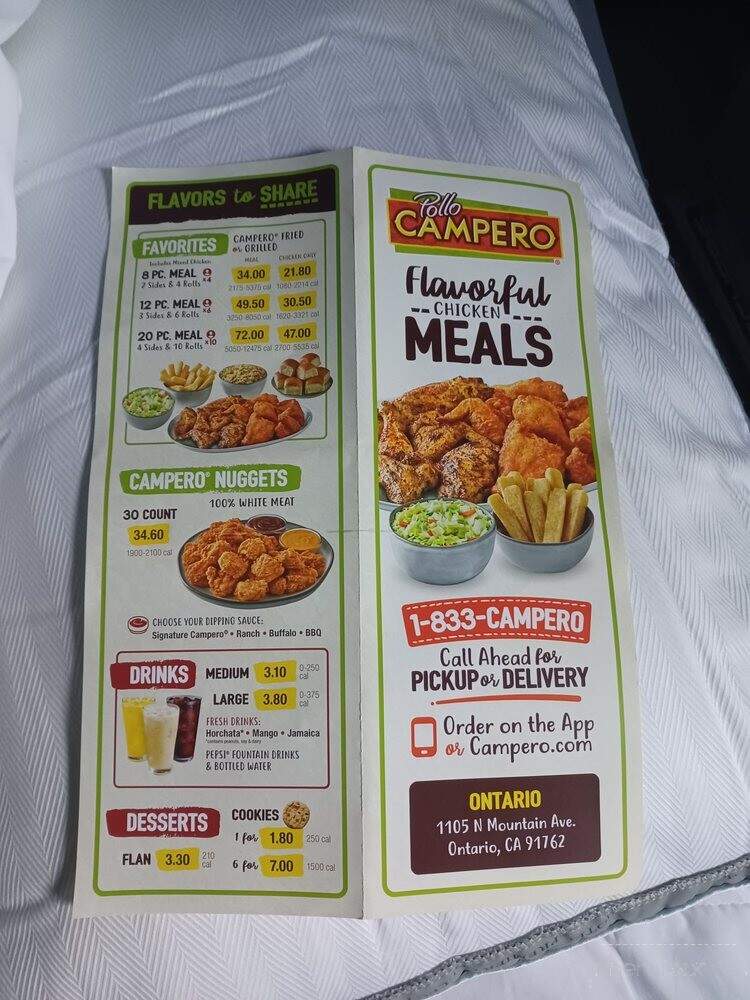 Pollo Campero - Ontario, CA menu_pic