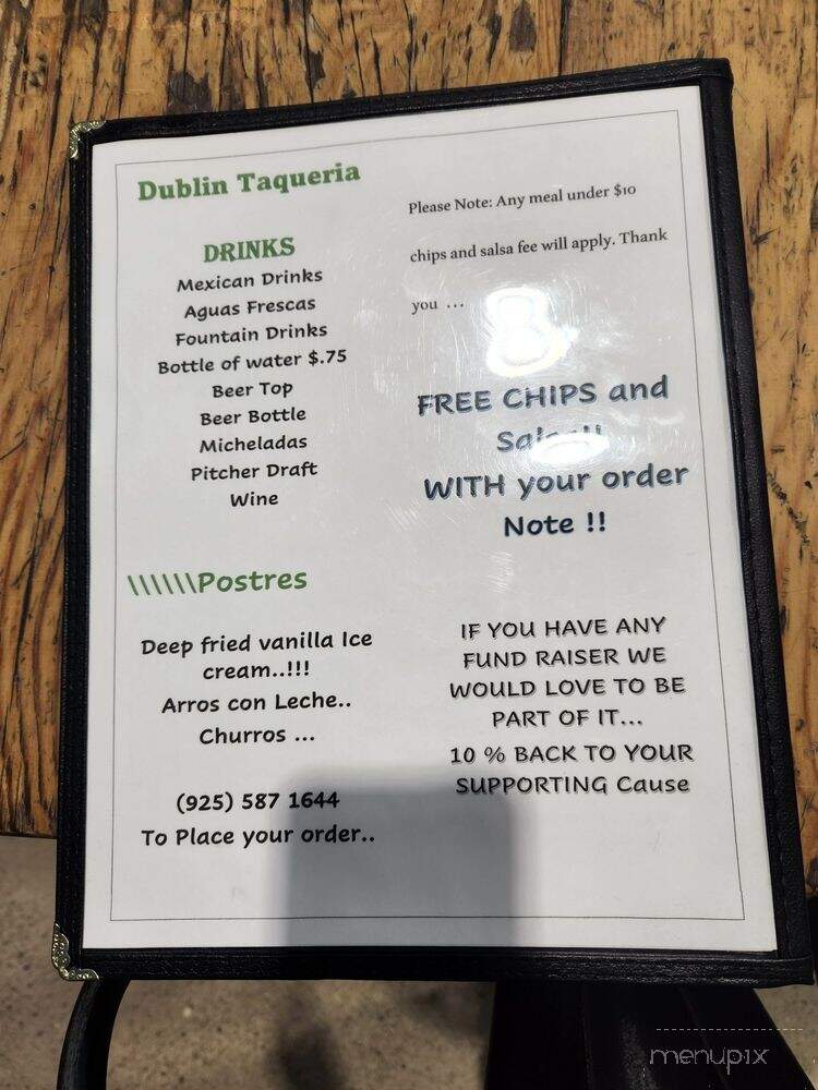 Dublin Taqueria - Dublin, CA menu_pic