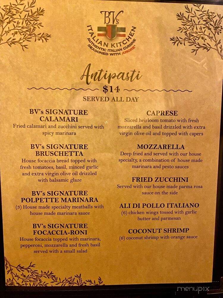 BV's Italian Kitchen - Cottonwood, AZ menu_pic