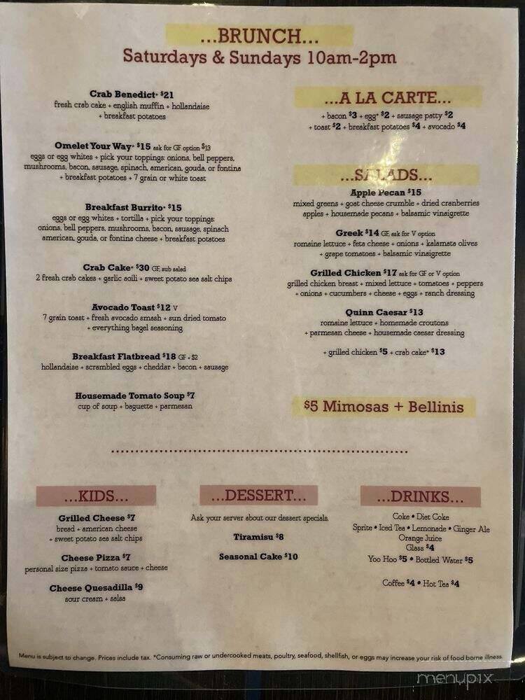 BellaTerra Vineyards Wine Cave - Allison Park, PA menu_pic