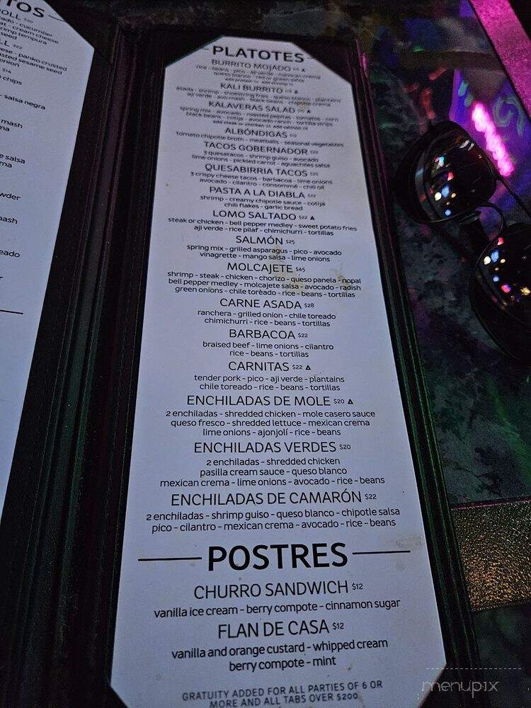 Kalaveras - Burbank, CA menu_pic