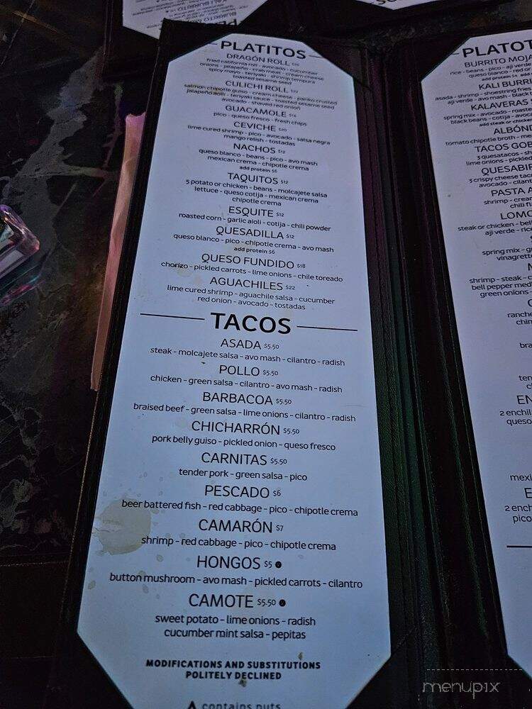 Kalaveras - Burbank, CA menu_pic