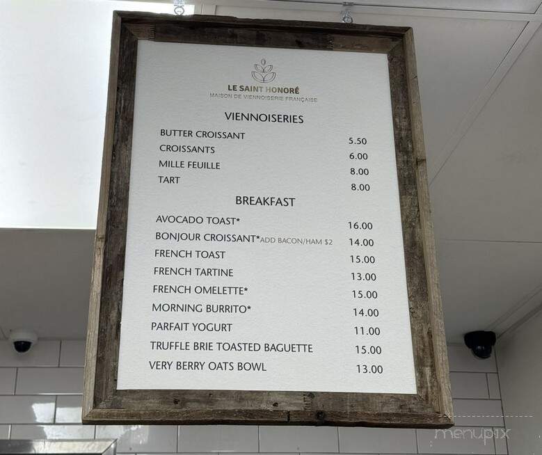 Le Saint Honore - Dana Point, CA menu_pic