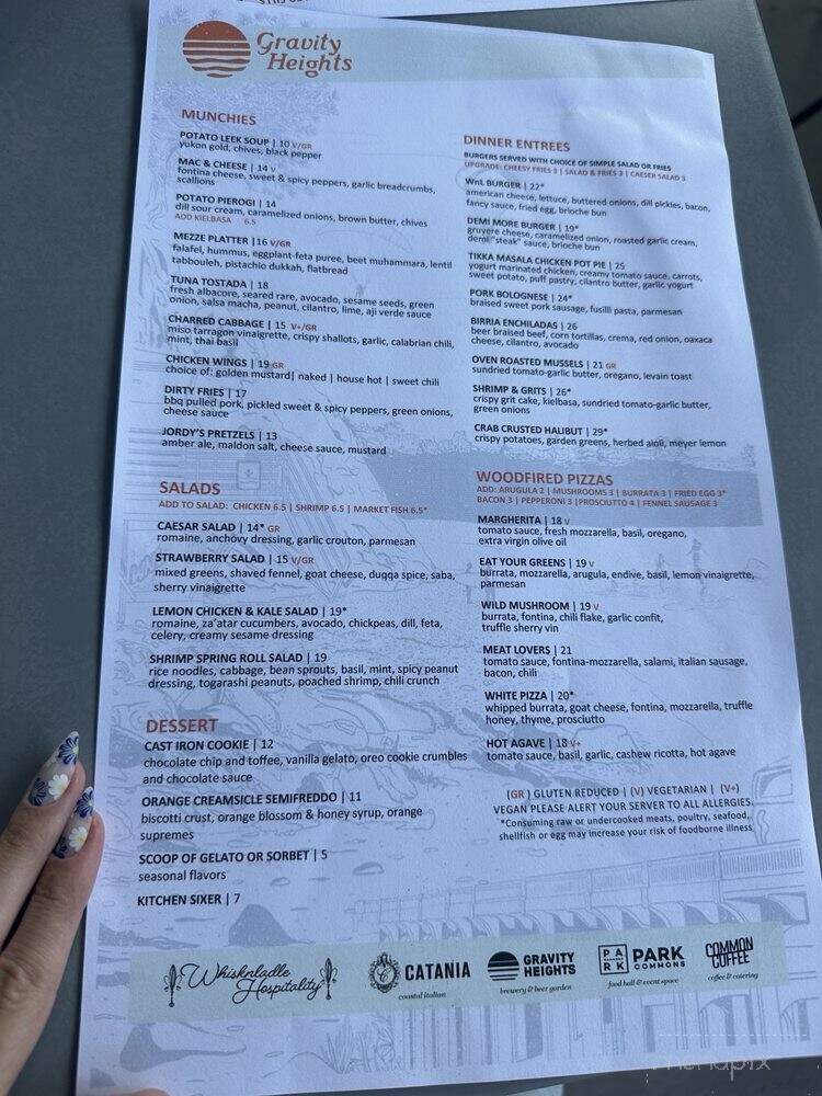 Gravity Heights - San Diego, CA menu_pic