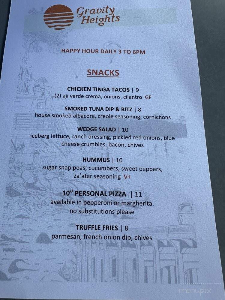 Gravity Heights - San Diego, CA menu_pic
