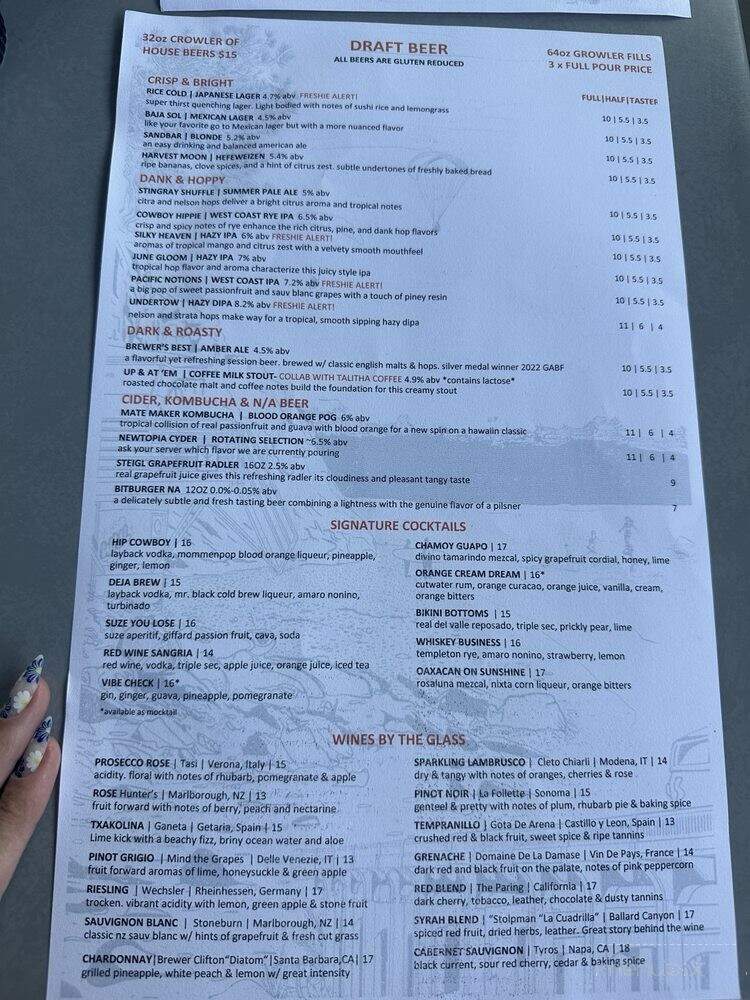 Gravity Heights - San Diego, CA menu_pic