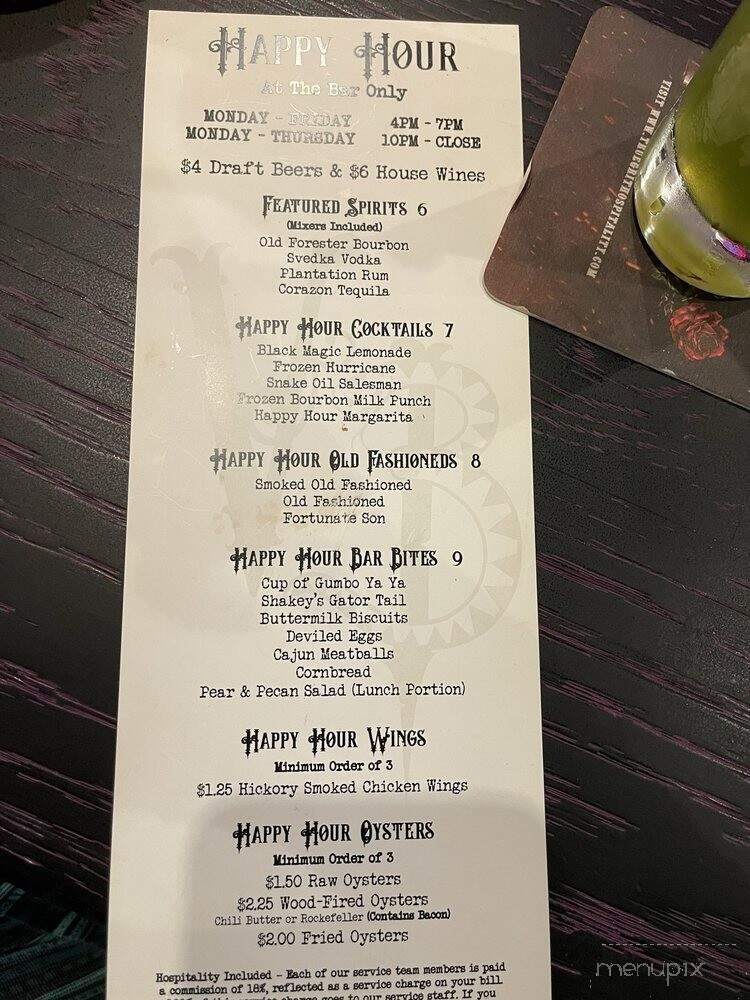 Voodoo Bayou - Orlando, FL menu_pic