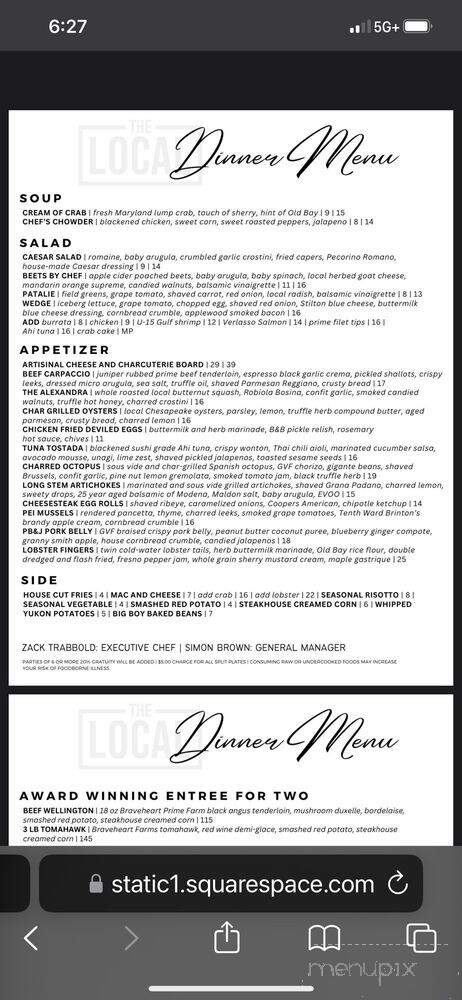 The Local - Nottingham, MD menu_pic