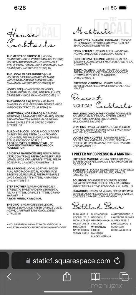 The Local - Nottingham, MD menu_pic