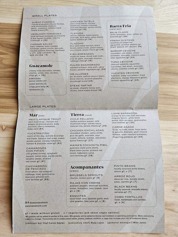 Paseo - Anaheim, CA menu_pic