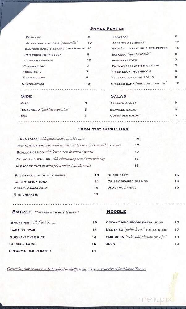 Sakana Sushi & Kitchen - Seattle, WA menu_pic