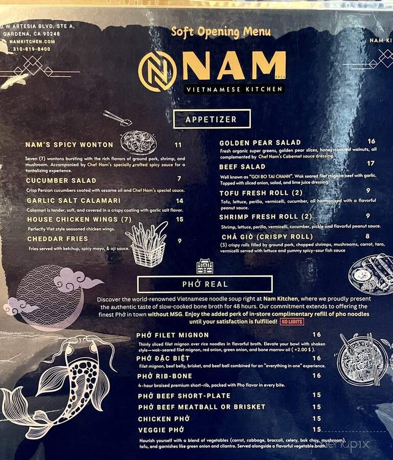 Nam Kitchen - Gardena, CA menu_pic