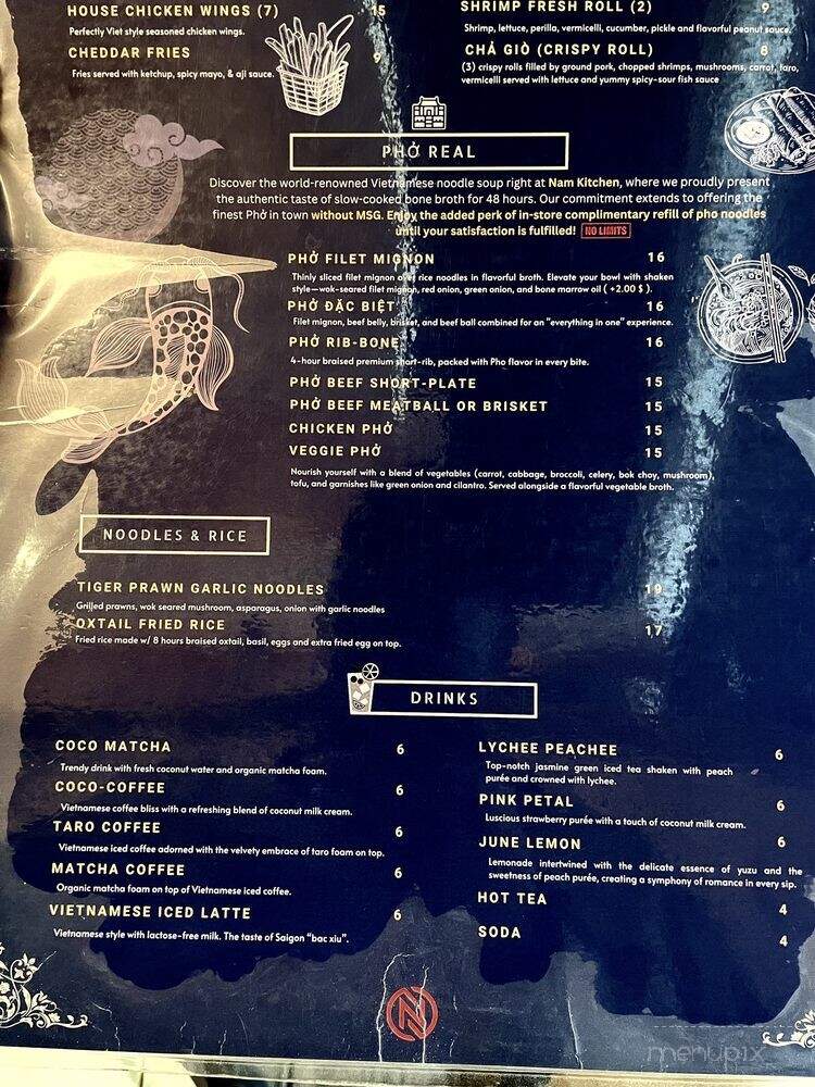 Nam Kitchen - Gardena, CA menu_pic