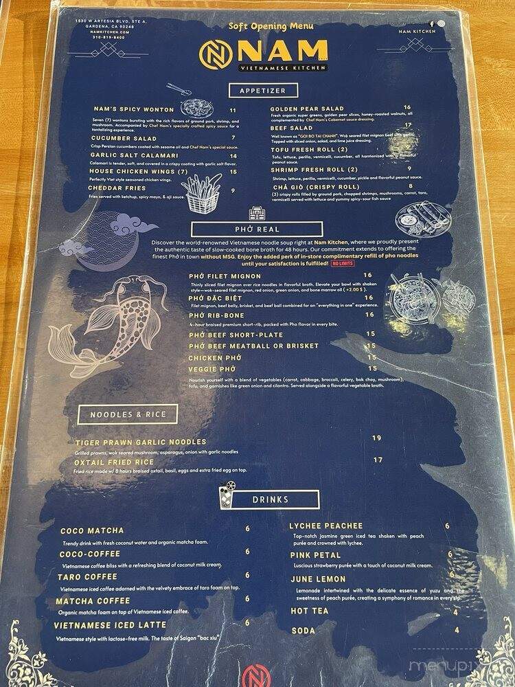 Nam Kitchen - Gardena, CA menu_pic