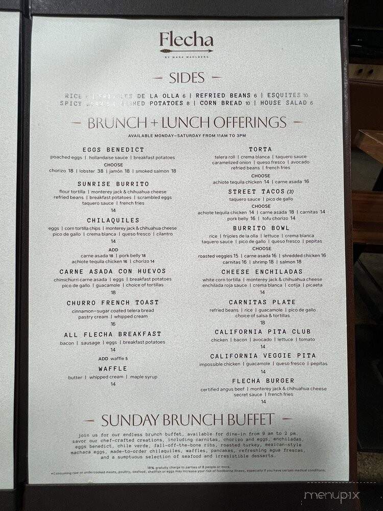 Flecha Cantina - Huntington Beach, CA menu_pic