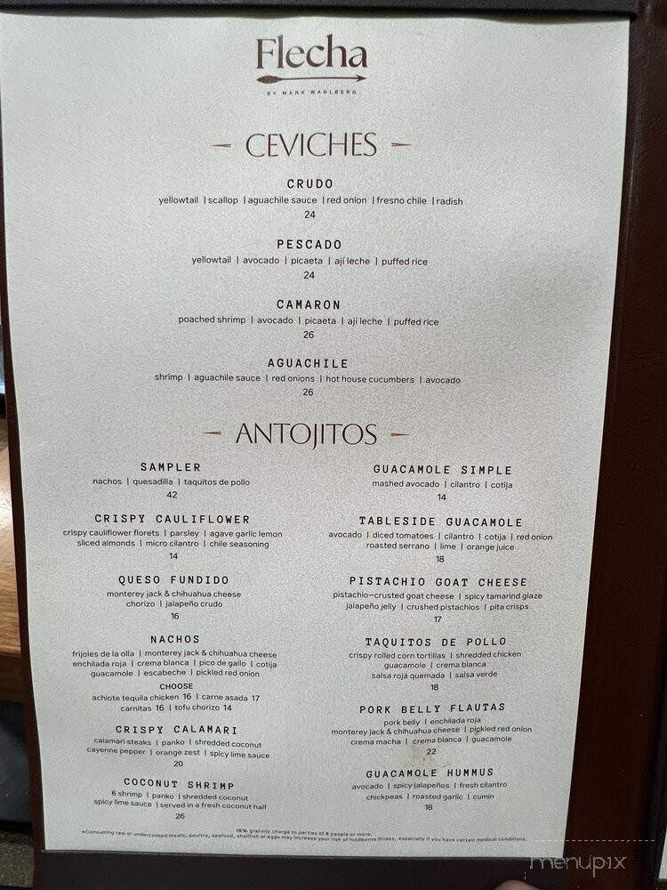 Flecha Cantina - Huntington Beach, CA menu_pic