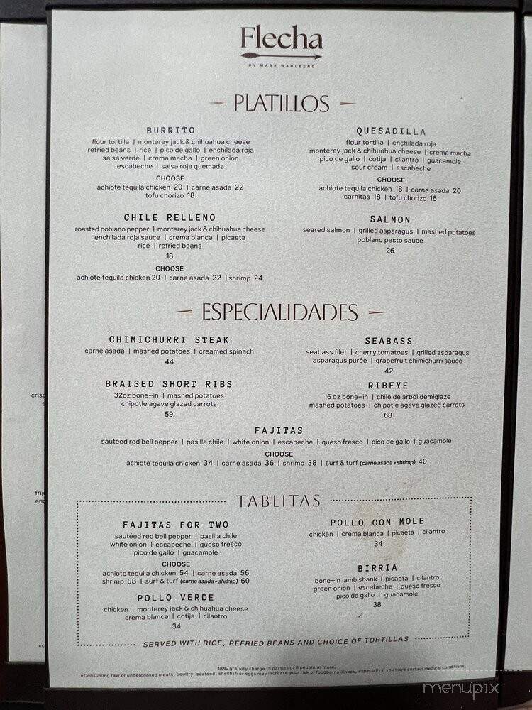 Flecha Cantina - Huntington Beach, CA menu_pic