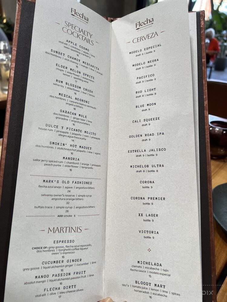 Flecha Cantina - Huntington Beach, CA menu_pic