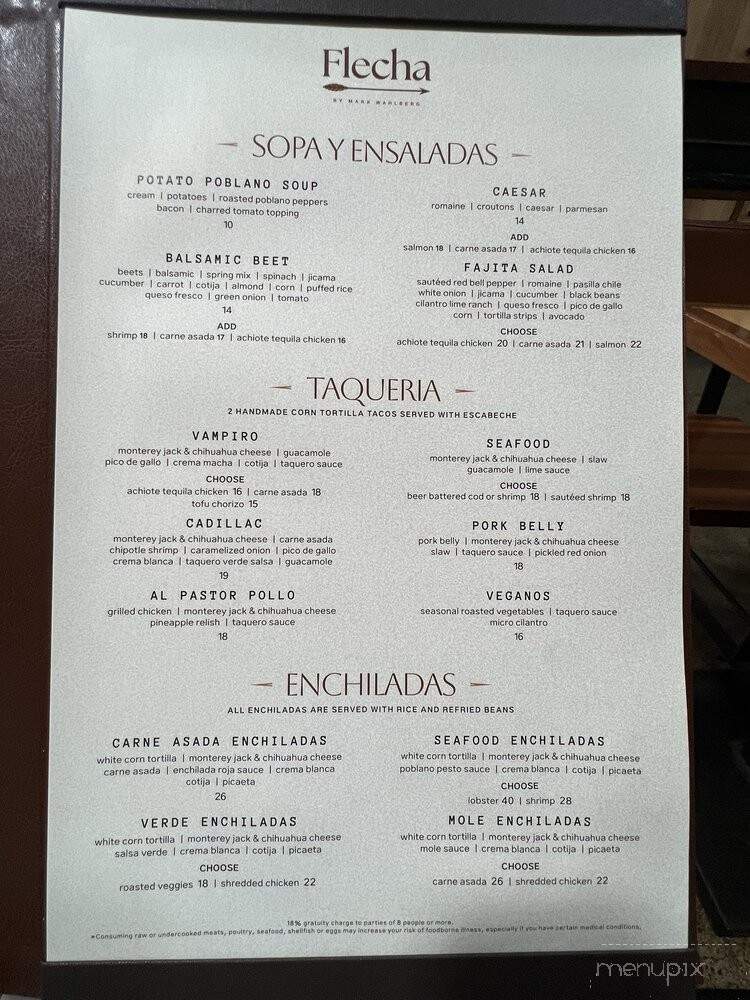 Flecha Cantina - Huntington Beach, CA menu_pic