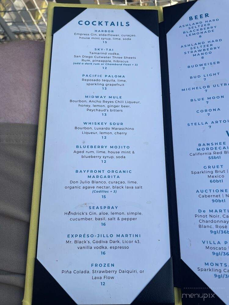 Harbor & Sky Rooftop Bar and Lounge - San Diego, CA menu_pic