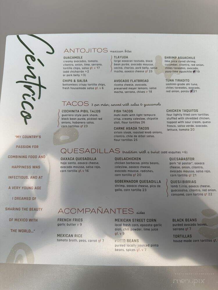 Centrico - Anaheim, CA menu_pic